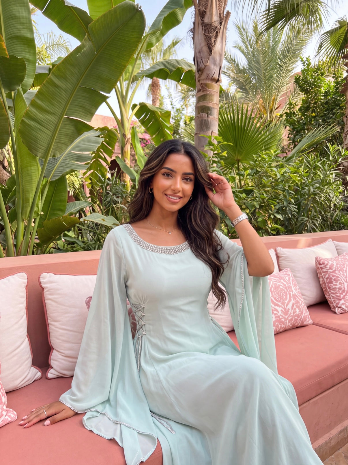 Premium Misk Dress - Mint Green