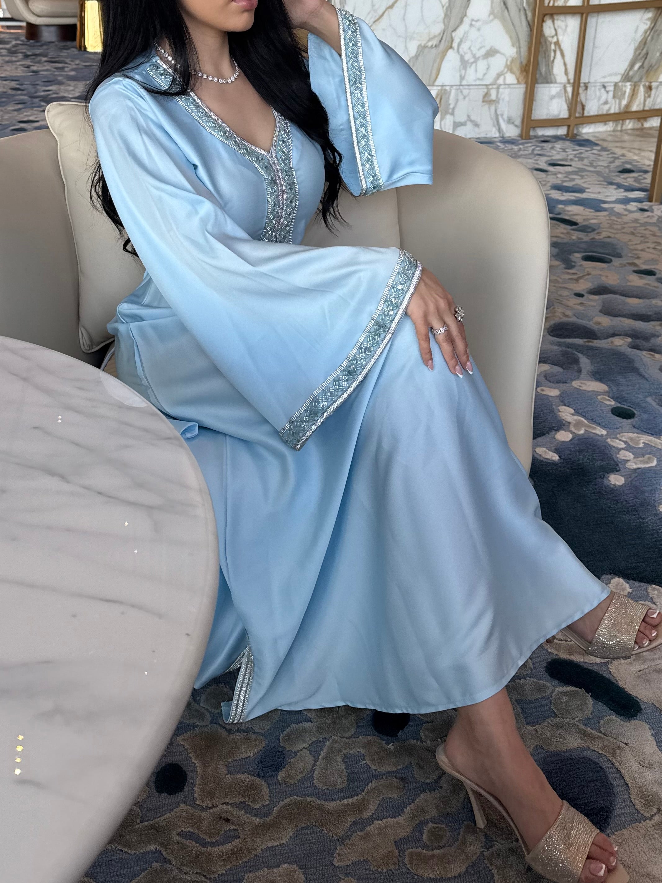 Premium Amira Dress - Baby Blue
