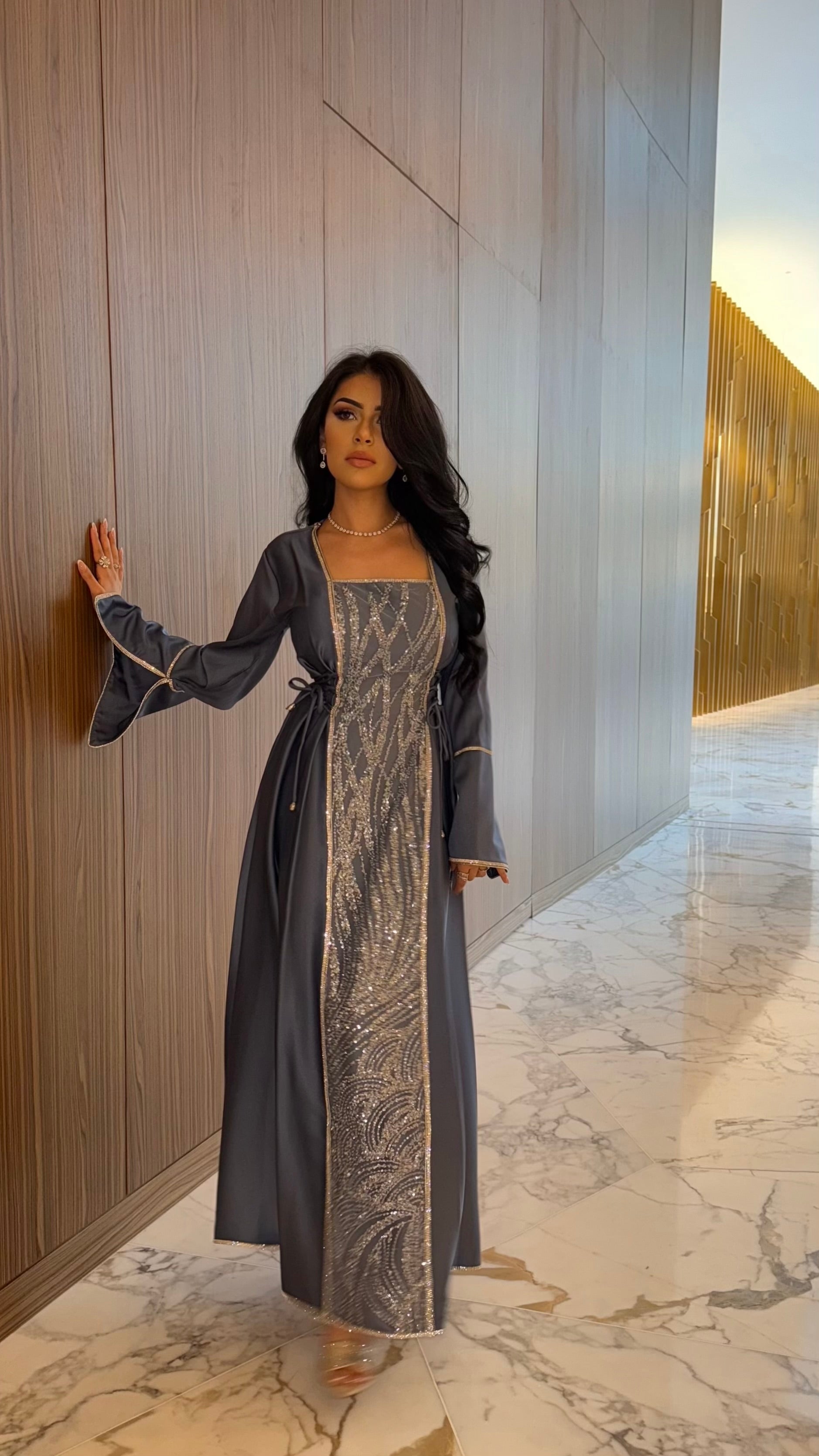 Premium Royale Dress - Steel Blue
