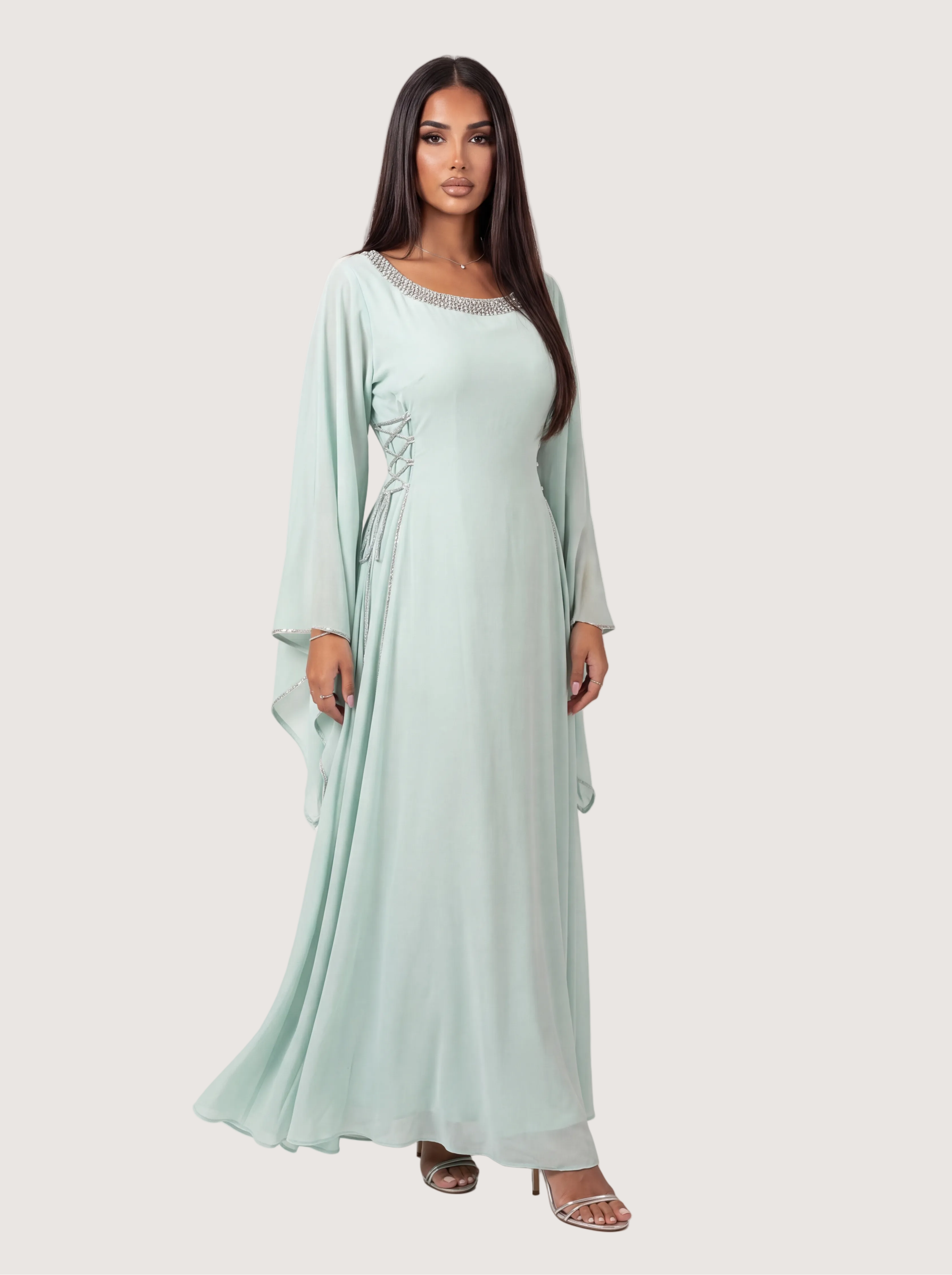 Premium Misk Dress - Mint Green